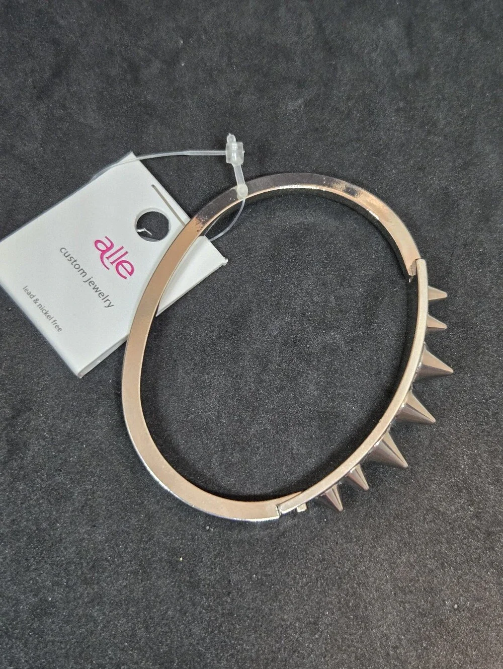 NWT Spike Studded Metal Clamper Bangle Goth Punk Rock Style Bracelet Costume